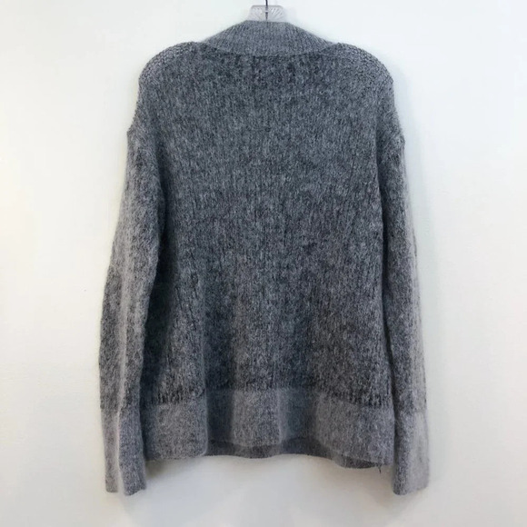 & Other Stories Mohair Wool Blend Boho Mock Neck Loose Knit Gray Sweater Small - Picture 10 of 10